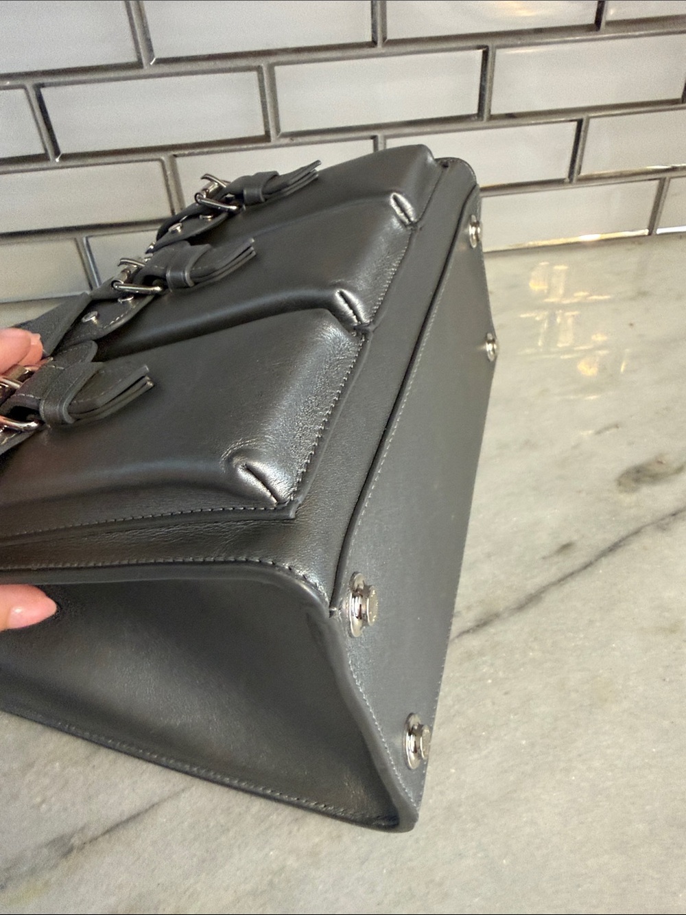 Louis Vuitton Metallic Gunmetal Gray Calf Leather City Steamer PM - Picture 15 of 16
